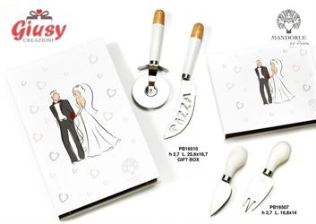 Set Coltello Con Rotellina Per Pizza 25,5 Cm In Metallo Completo Di G.Box 1*36