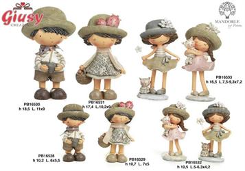 Bimba Con Cappello E Cestino 1.7 Cm In Resina 4*48
