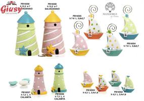 Barca A Vela Con Clip Portafoto 2 Soggetti Assortiti Gialla-Arancione 9 Cm In Resina 12*120