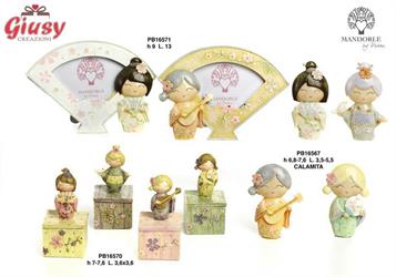 Portafoto Giapponesina 2 Soggetti Assortiti 13 Cm In Resina 4*72