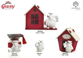 Vasetto Tocco Nappina Gufo Laurea 5.5 Cm In Vetro/Resina 12*144