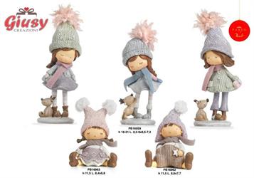 Bimba Seduta Con Cappello Stella In Resina E Stoffa 11,5 Cm 4*48