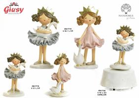 Carillon Con Principessa In Resina Con Oca 18Cm 1*12