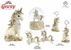 Unicorno Con Clip Portafoto 2 Soggetti Assortiti In Resina 11,5 Cm 12*96