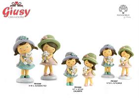 Bimba Spiritosa Con Animaletto 2 Soggetti Assortiti In Resina Con Calamita 7 Cm 24*240