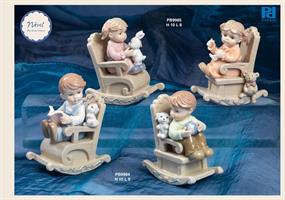Bimba Su Dondolo 10Cm 2 Soggetti Assortiti Porcellana Navel 2*36
