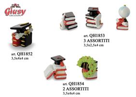Libri Laurea Con Tocco E Pergamena 3,5x4x4 Cm 12*288