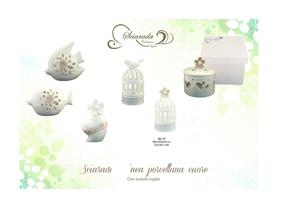 Gabbietta Bianca In Porcellana 6x10 Cm Con Astuccio    1*96