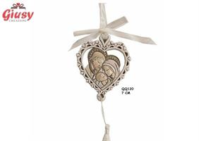 Cuore Appendino Sacra Famiglia 7 Cm    12*288