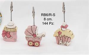 Linea Baby Clips Rosa H.8 Cm 3 Soggetti Assortiti Con Bustina Rosa