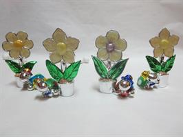 Tartaruga con Fiore 4 Colori Assortiti Cm 7,5