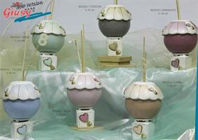 Profumatore Mongolfiera Rosa In Ceramica Di Capodimonte 10 Cm