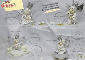 Bambola In Ceramica Di Capodimonte Con Corona Colorazione Foglia Argento