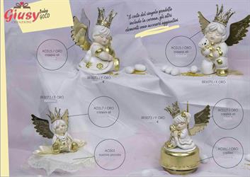Bambola In Ceramica Di Capodimonte Con Corona Colorazione Foglia Oro