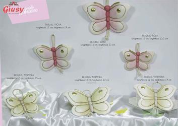 Farfalla Piccola In Ceramica Di Capodimonte Collezione Matrimonio 10x15,5Cm
