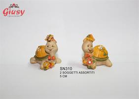 Tartaruga Piccola In Resina 2 Soggetti Assortiti  Cm 4x4