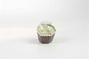 Scatola Portaconfetti Cupcake Verde Con Cuori 6X6X7 Cm 20*200