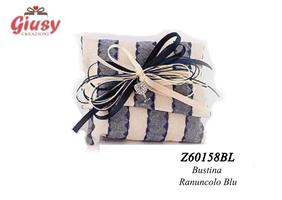 Bustina Ranuncolo Blu Con Zip 10,5x9 Cm