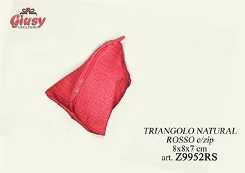 Triangolo Natural Rosso Con Zip 8x8x7 Cm