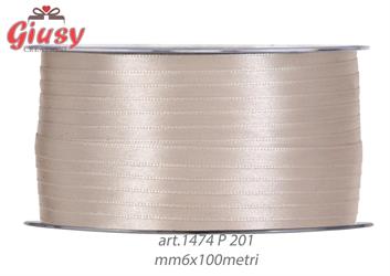 Nastro Raso Crema Mm 6x100 Metri