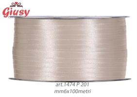 Nastro Raso Crema Mm 6x100 Metri