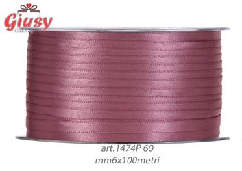 Nastro Raso Rosa Antico Mm 6x100 Metri