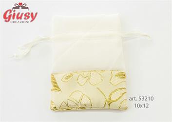 Sacchetto Cotone Decoro Oro 10x12 Cm 120*480