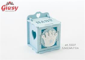 Scatola Legno Corona Celeste 5,5x5,5xh.7 Cm 48*480