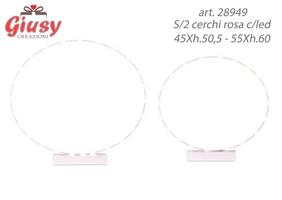 Set Cerchi Rosa Con Led 45xh.50,5 - 55xh.60 Cm