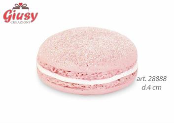 Macaron Glitter Rosa In Resina Con Magnete 4 Cm 12*360
