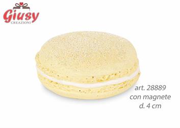Macaron Glitter Giallo In Resina Con Magnete 4 Cm 12*360
