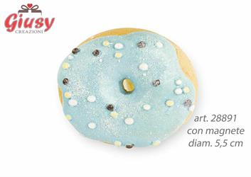 Donut Glitter Verde Menta In Resina Con Magnete Diametro 5.5 Cm 6*240