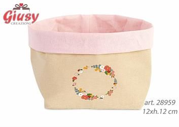 Saccoccio Fiori Beige/Rosa 12xh.12 Cm  4*96