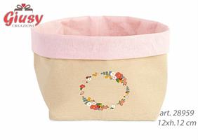Saccoccio Fiori Beige/Rosa 12xh.12 Cm  4*96