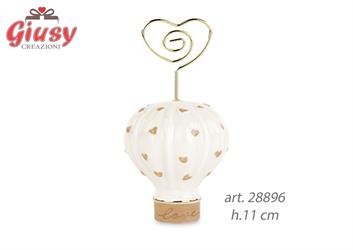 Mongolfiera In Porcellana Con Cuori Beige Collezione Cupido h.11 Cm 6*192
