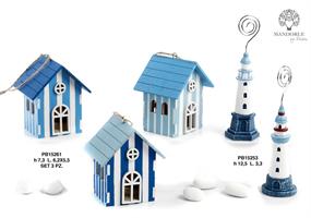 Set 3 Casette Decorate Cm 7,5 Applicazioni In Legno 1*36