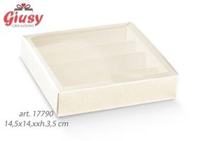 Scatola Quadrata Decoro Harmony 14,5x14,5xh.3,5 Cm + Inserto