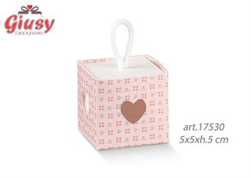 Scatola Rosa Linea Bloom 5x5xh.5 Cm