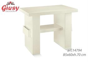 TavoloIn  Cartoncino Decoro Pelle Bianca 85x60xh.70 Cm