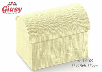 Bauletto In Cartoncino Seta Avorio 33x18xh.17 Cm