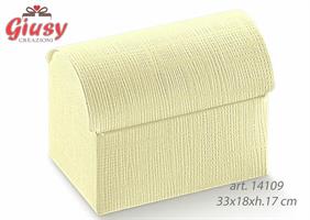 Bauletto In Cartoncino Seta Avorio 33x18xh.17 Cm