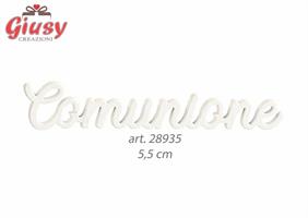 Decorazione Scritta Comunione In Legno Bianco 5,5 Cm 12*144