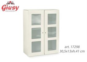Credenza In Cartoncino Decoro Matalasse' Bianco 30x5x13xh.41 Cm