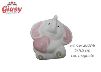 Elefante Rosa In Ceramica Con Magnete 5xh.5 Cm 10*200