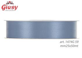 Nastro Raso Mm25x50Metri Smokey Blue
