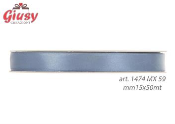 Nastro Raso Mm15x50 Metri Colore Smokey Blue