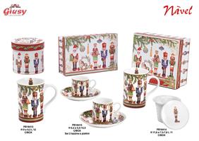 Tazza Soldatino decoro Natalizio In Porcellana Navel 10,5 Cm Con Scatola Regalo 6*36