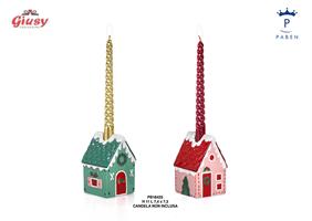 Portacendele Casetta Decoro Natalizio In Ceramica 2 Soggetti Assortiti 11 Cm 2*36