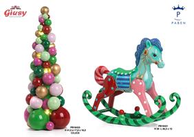Cavallo A Dondolo In Resina Decoro Natalizio 36,3 Cm 1*3