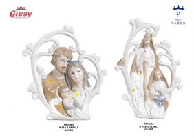 Gruppo Natività Con Albero Stilizzato In Porcellana Con Luce 21,8 Cm 1*16